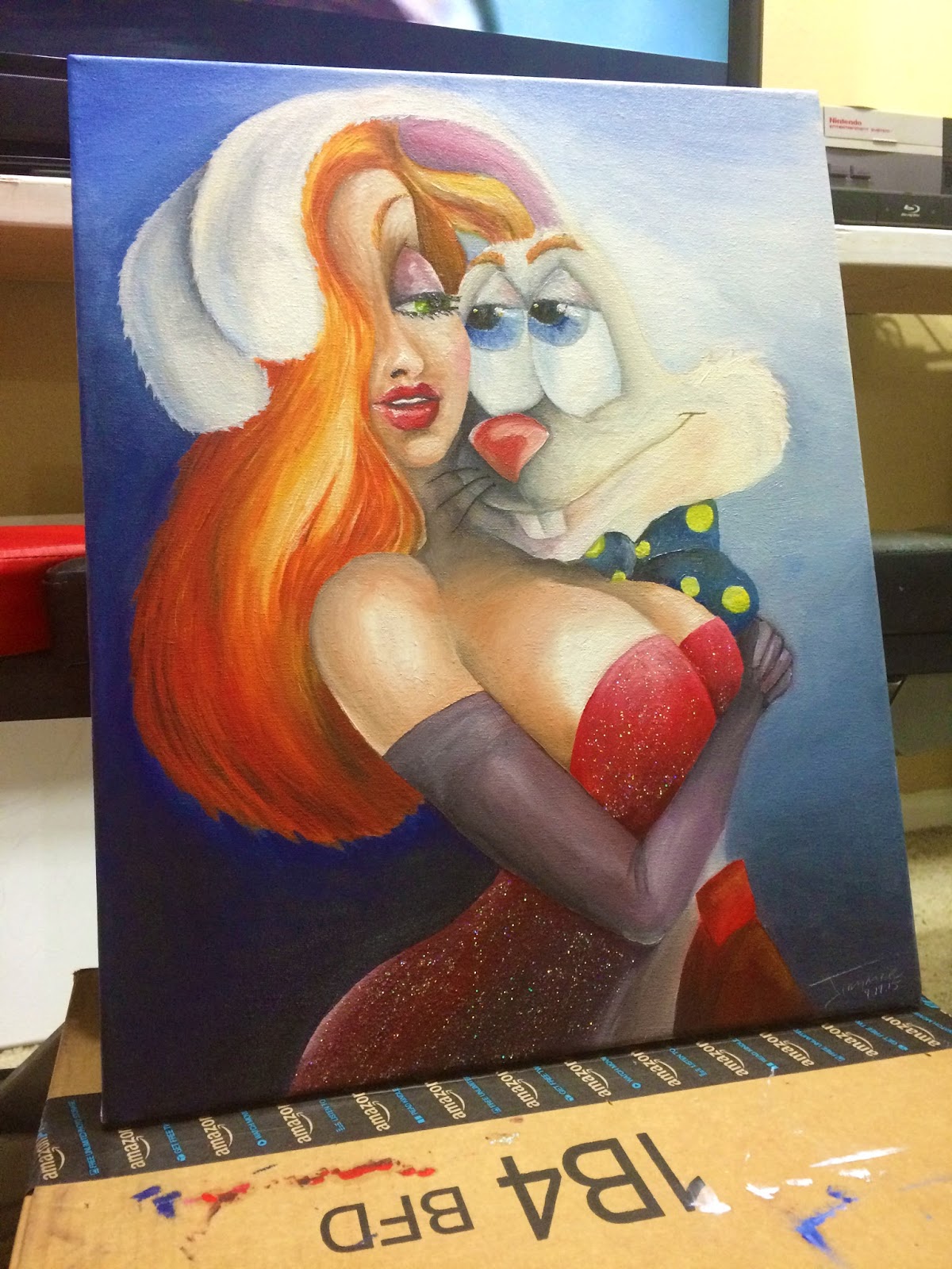 1200x1600 My First Oil Painting Roger Amp Jessica Rabbit - Jessica Rabbit Painting