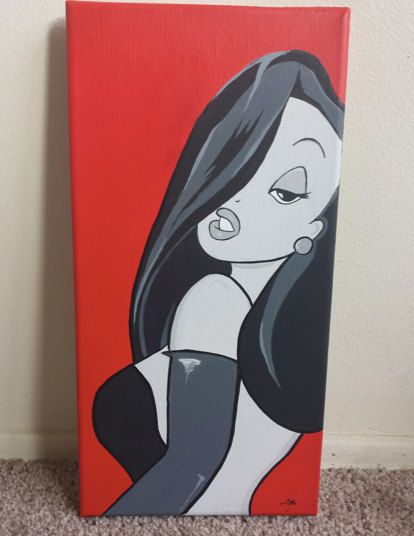 414x536 Original Jessica Rabbit Acrylic Painting Jessica - Jessica Rabbit Painting