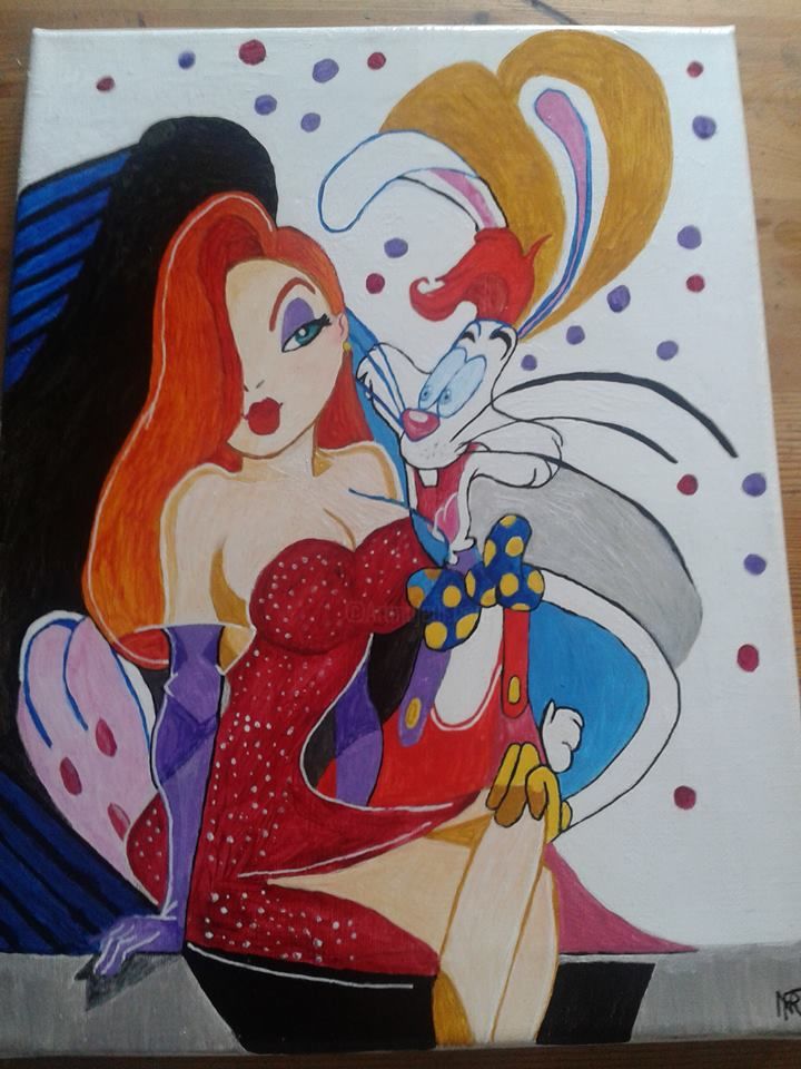 720x960 Roger Rabbit Et Jessica (Nelly Rouffet) - Jessica Rabbit Painting