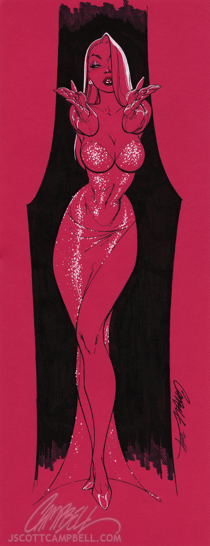 703x1828 Jessica Rabbit Art Collection Geektyrant - Jessica Rabbit Painting