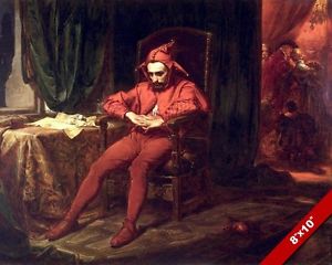 300x240 The Tired Court Jester Painting Stancyk Polish European Art Real - Jester Painting