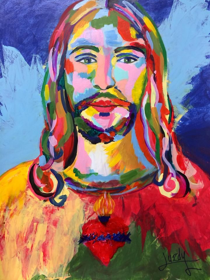 720x960 Jesucristo, Jesus Christ Painting, Colorful Abstract Realism - Jesus Abstract Painting