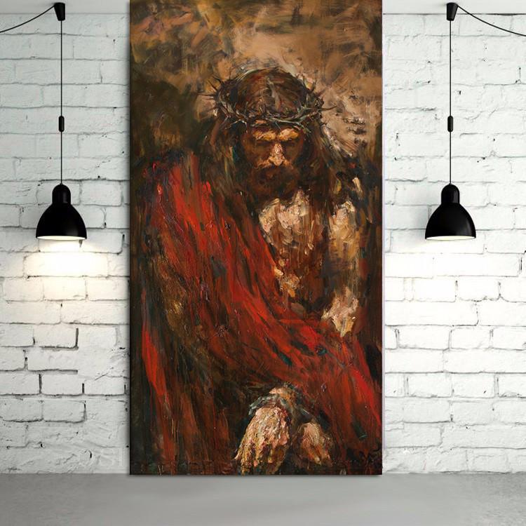 750x750 Limited Edition Jesus Abstract Canvas Painting - Jesus Abstract Painting