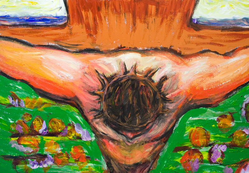 800x557 The Top View Crucifixion Of Jesus Christ New Expressionist - Jesus Abstract Painting