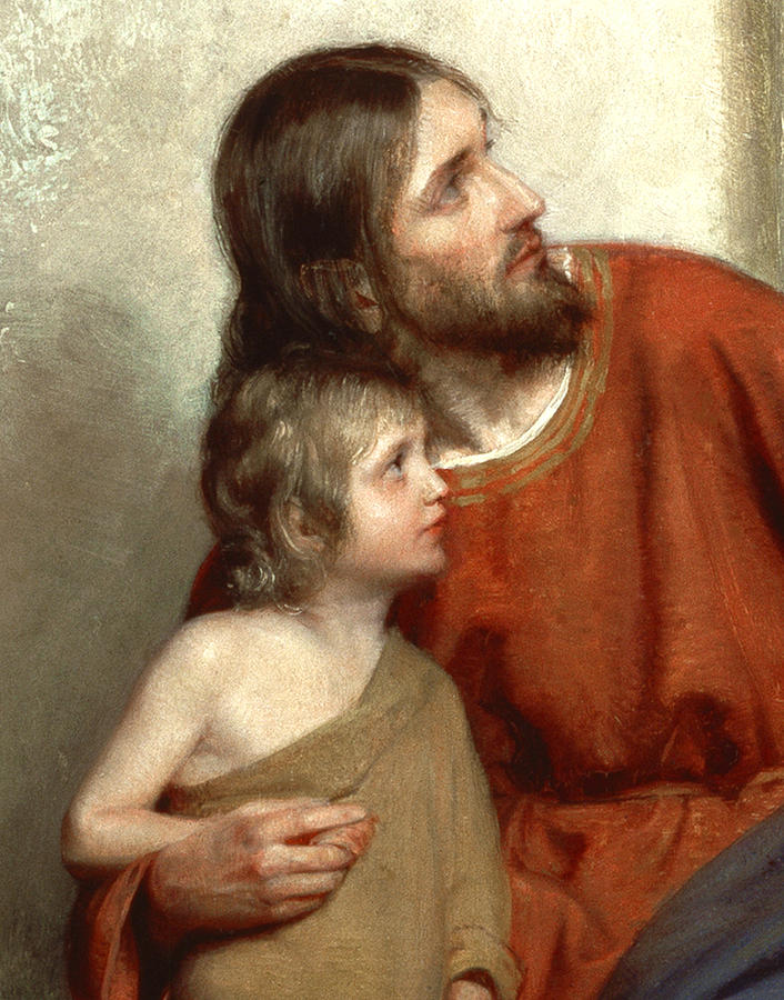 706x900 Jesus Christ And Child - Jesus And Child Painting