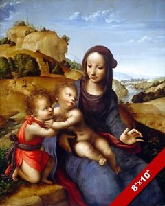 240x300 Madonna Amp Child Baby Jesus With St. John Baptist Painting Art Real - Jesus And Child Painting
