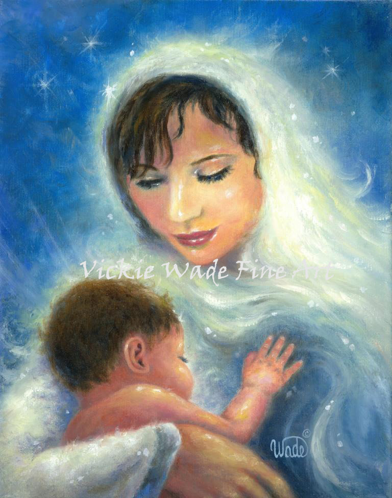 768x976 Baby Jesus And Mary Art Print Madonna Mother Mary Newborn - Jesus And Child Painting
