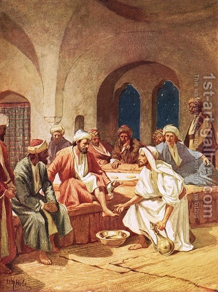448x600 Jesus Washing His Disciples Feet William Brassey Hole Reproduction - Jesus And Disciples Painting