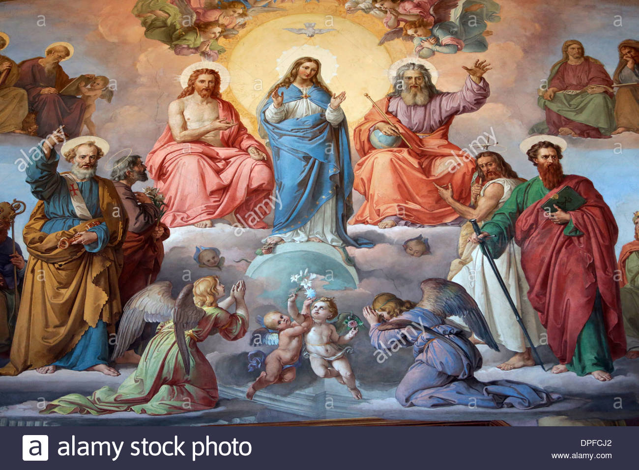 1300x956 Virgin Mary, Jesus And God, Vatican Museum, Vatican, Rome, Lazio - Jesus And God Painting