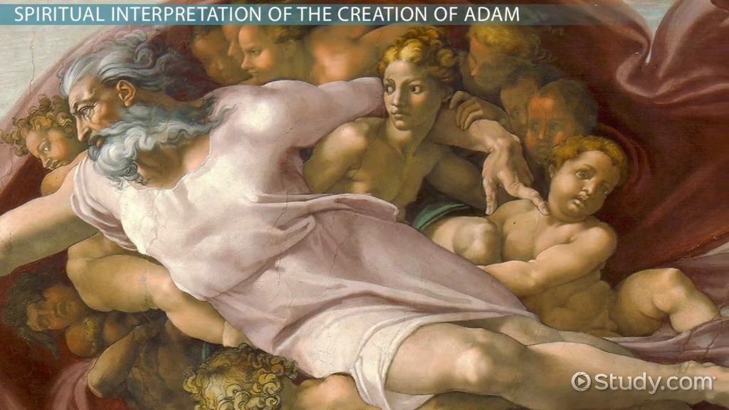1024x576 The Creation Of Adam By Michelangelo Analysis Amp Overview - Jesus And God Touching Fingers Painting