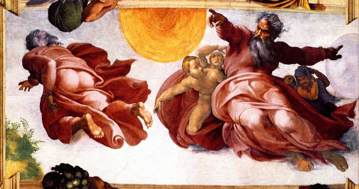 700x369 The Sistine Ceiling Michelangelo's Famous Renaisance Wonder - Jesus And God Touching Fingers Painting