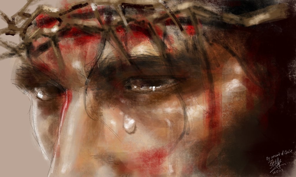 1024x615 The Look Of Jesus. Ipad Finger Painting. By Chaseroflight - Jesus And God Touching Fingers Painting