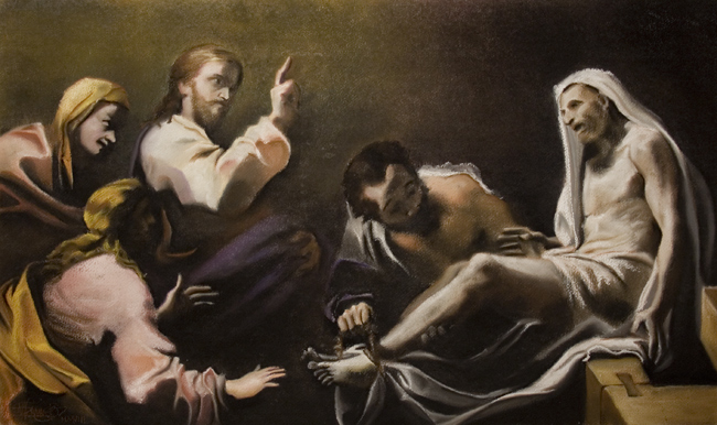 650x386 The River Of Life. A Chalk Picture Of Lazarus - Jesus And Lazarus Painting
