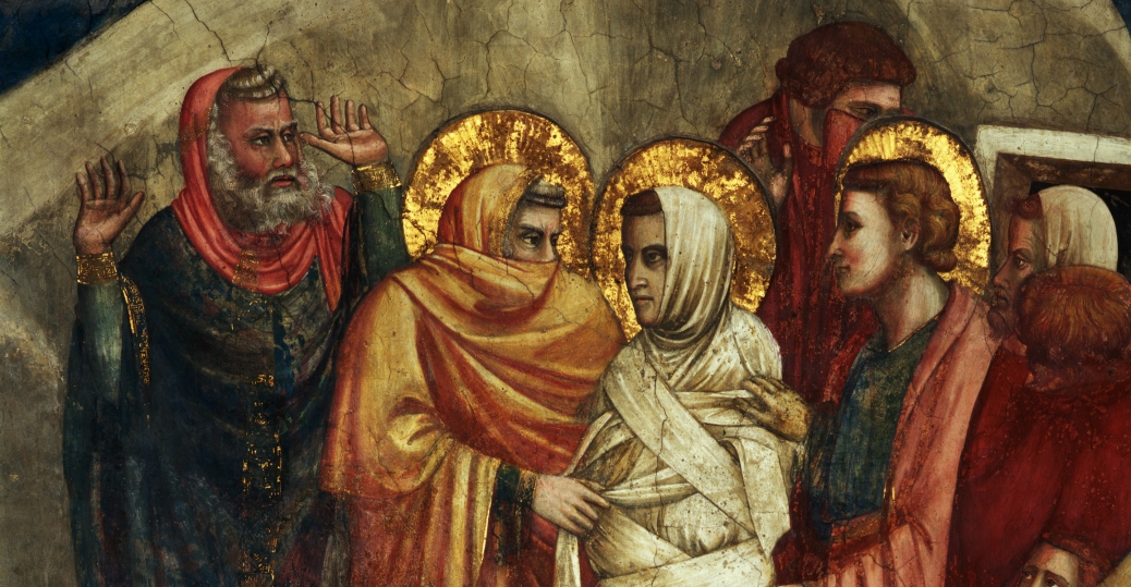 1038x539 Detail Fresco Depicting Resurrection Lazarus From Life - Jesus And Lazarus Painting