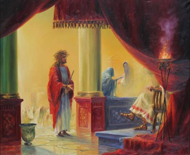 640x523 Jesus Before Pilate - Jesus And Pilate Painting