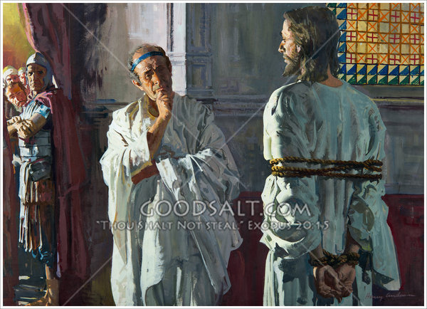 600x434 Pilate Confronts Christ - Jesus And Pilate Painting