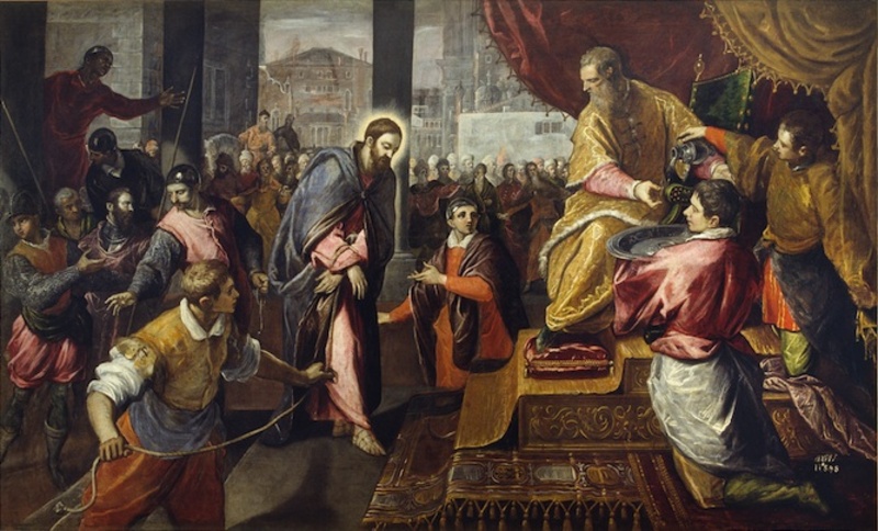 800x484 Domenico Tintoretto, Jesus In Front Of Pilate Izi.travel - Jesus And Pilate Painting