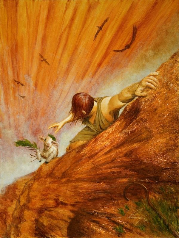 600x800 Lost Sheep (Painting By Douglas Ramsey) I Am The Good Shepherd - Jesus And The Lost Sheep Painting