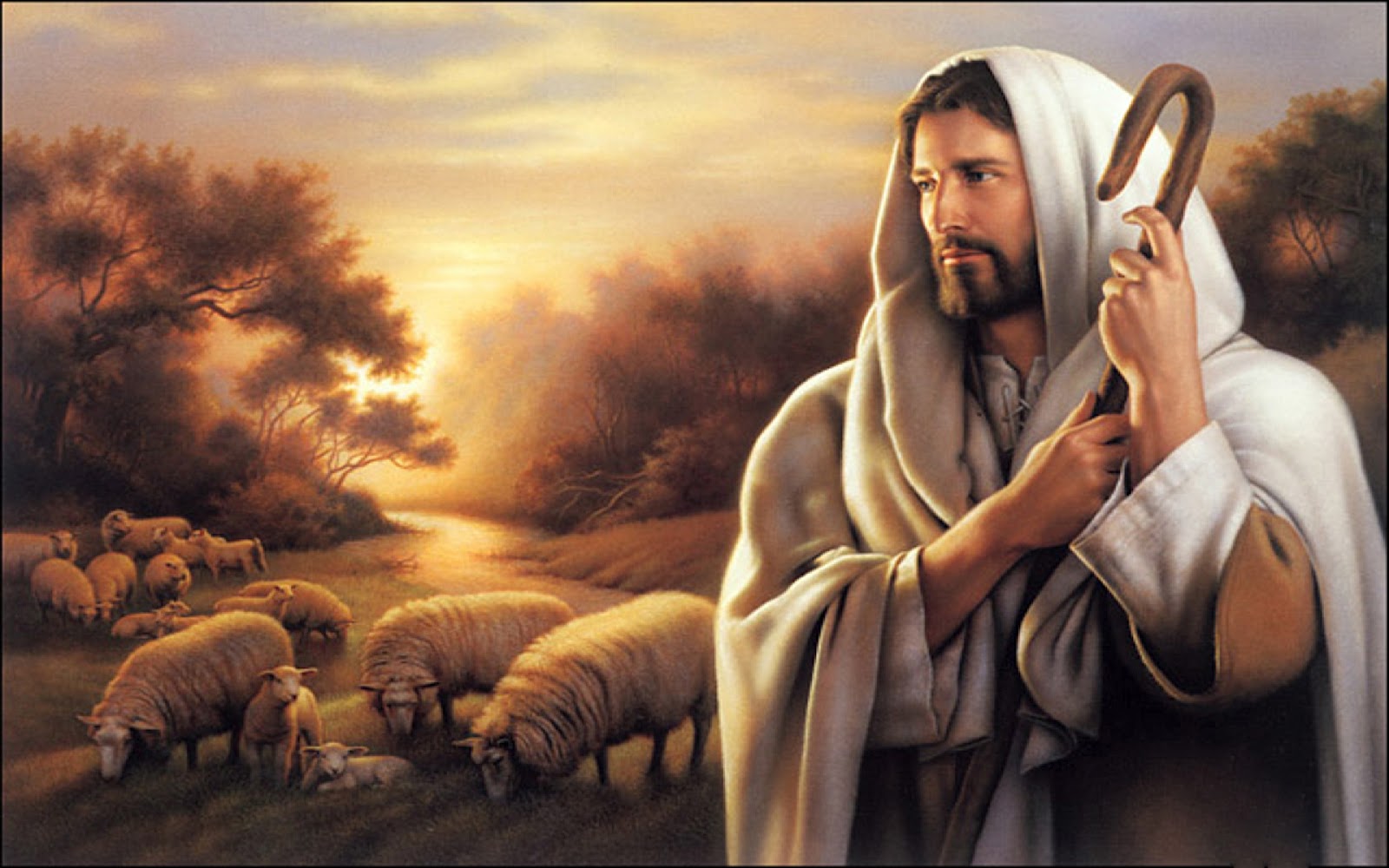 1600x1000 Jesus Is The Good Shepherd Who Searches For Lost Sheep. - Jesus And The Lost Sheep Painting