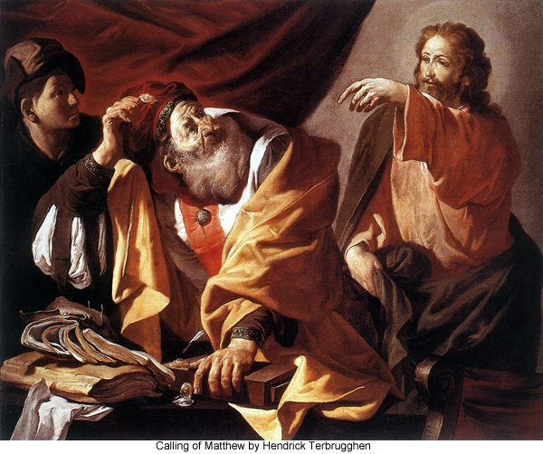 600x502 The Calling Of Matthew And Simon - Jesus And The Pharisees Painting