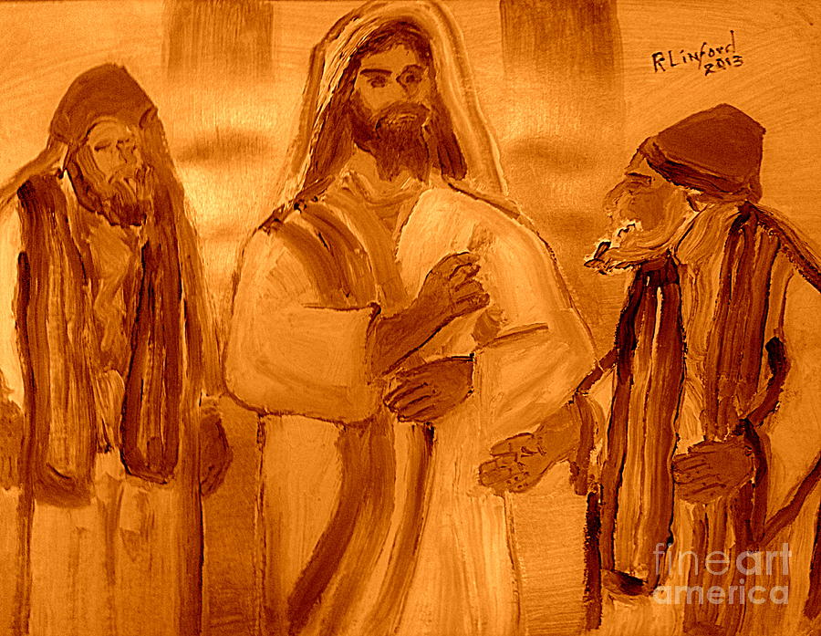 900x697 Woe Unto Ye Scribes And Pharisees Hypocrites 2 Painting By Richard - Jesus And The Pharisees Painting