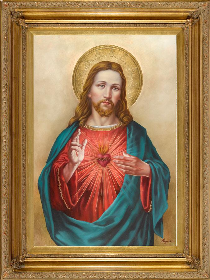 676x900 Sacred Heart Of Jesus Oil Canvas Painting - Jesus Art Painting