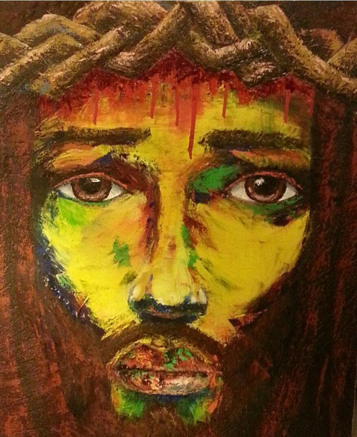 737x900 Black Jesus Painting By Marcus Arceneaux - Jesus Art Painting