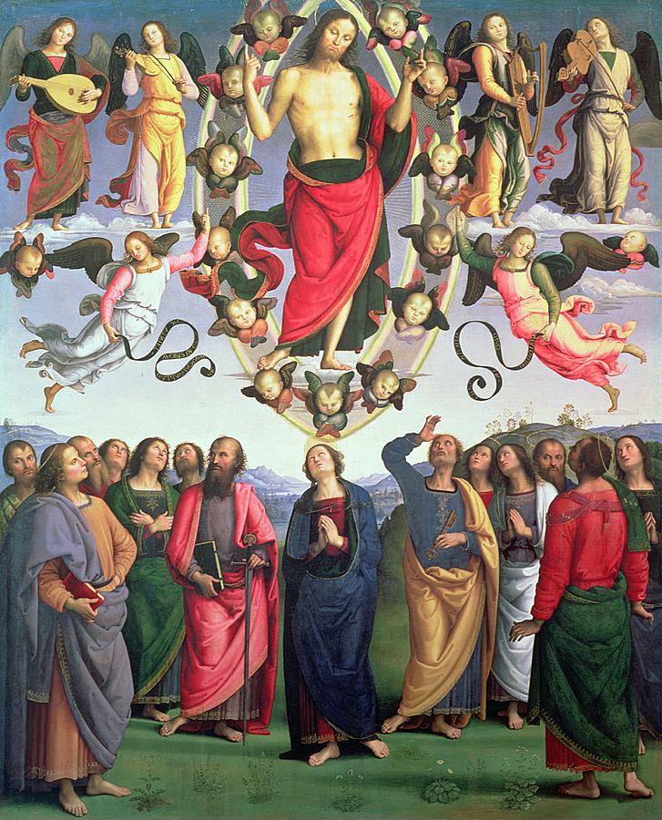727x900 The Ascension Of Christ Painting By Pietro Perugino - Jesus Ascension Painting