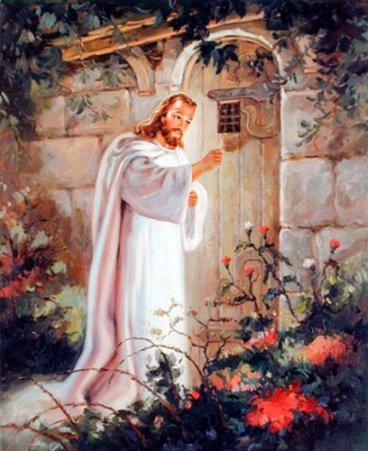 408x500 Jesus Christ Knocking At The Door Religious And Spiritual Art - Jesus At The Door Painting