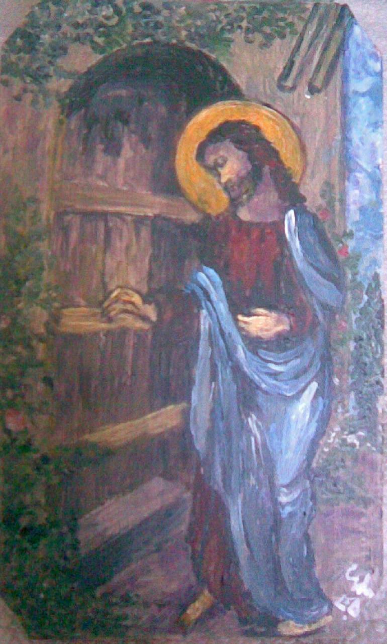 770x1282 Saatchi Art Jesus Knocking - Jesus At The Door Painting