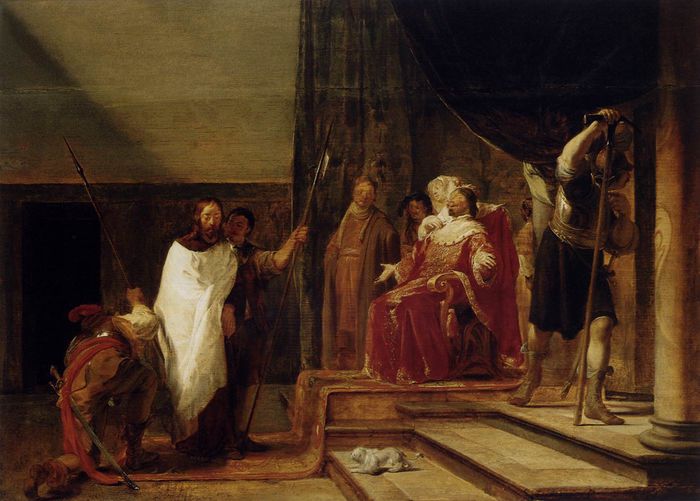 700x501 Christ Before Herod Antipas (1650 Art - Jesus Before Caiaphas Painting