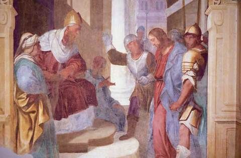 480x315 Jesus Before Caiaphas By Daniele Crispe, 1628 Jesus' Road - Jesus Before Caiaphas Painting