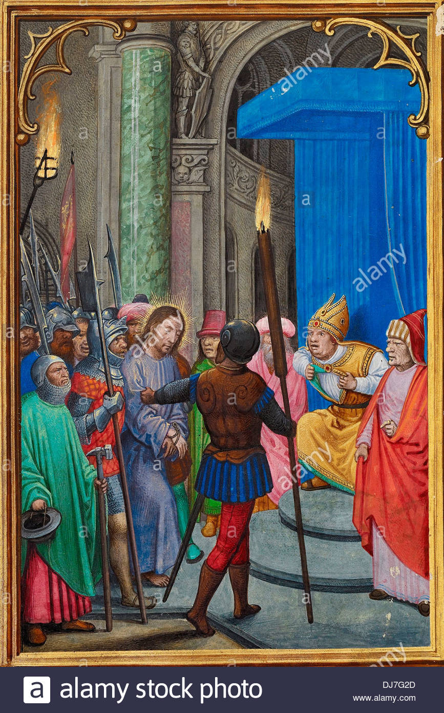 867x1390 Simon Bening, Christ Before Caiaphas 1525 - Jesus Before Caiaphas Painting