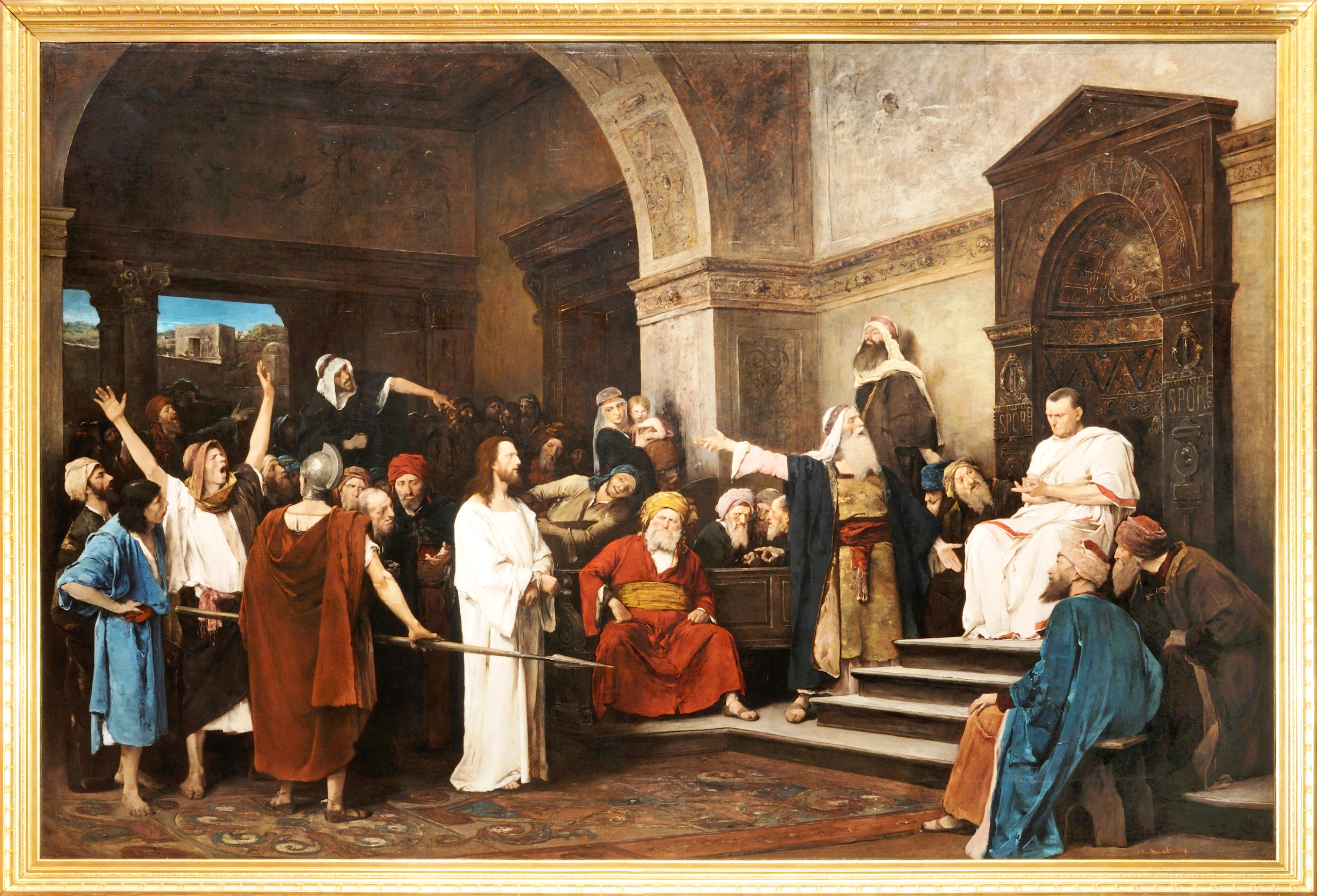 4140x2817 Filemunkacsy Mihaly Christ Before Pilate.jpg - Jesus Before Pilate Painting