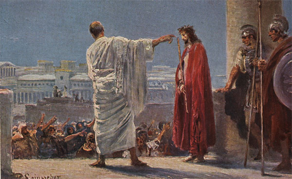 600x369 Jesus Before Pilate (Mark 151 15) Pilgrim - Jesus Before Pilate Painting