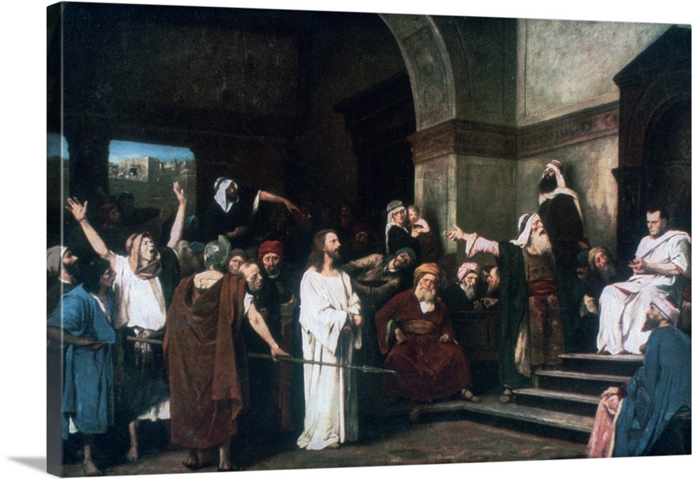 1000x692 Christ Before Pilate', 1881, Painting Wall Art, Canvas Prints - Jesus Before Pilate Painting