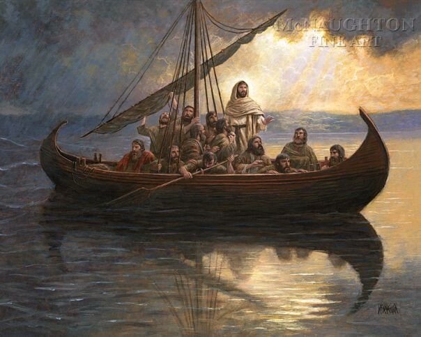 604x483 Jon Mcnaughton Art Jesus Calming The Storm For God So Loved - Jesus Calms The Storm Painting