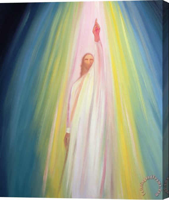 570x673 Elizabeth Wang Jesus Christ Points Us To God The Father Stretched - Jesus Canvas Painting