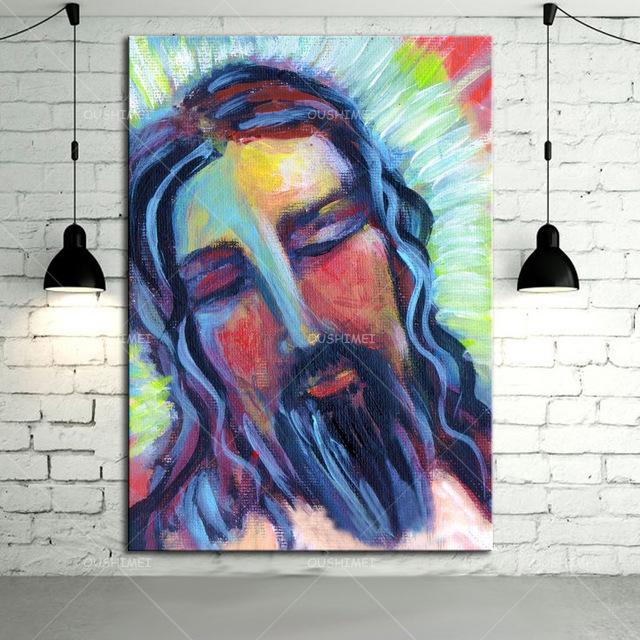 640x640 Gold Supplier Wholesale Cheap Price Abstract Jesus Figure Painting - Jesus Canvas Painting