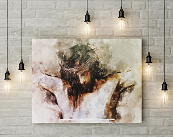 340x270 Jesus Painting Etsy - Jesus Canvas Painting