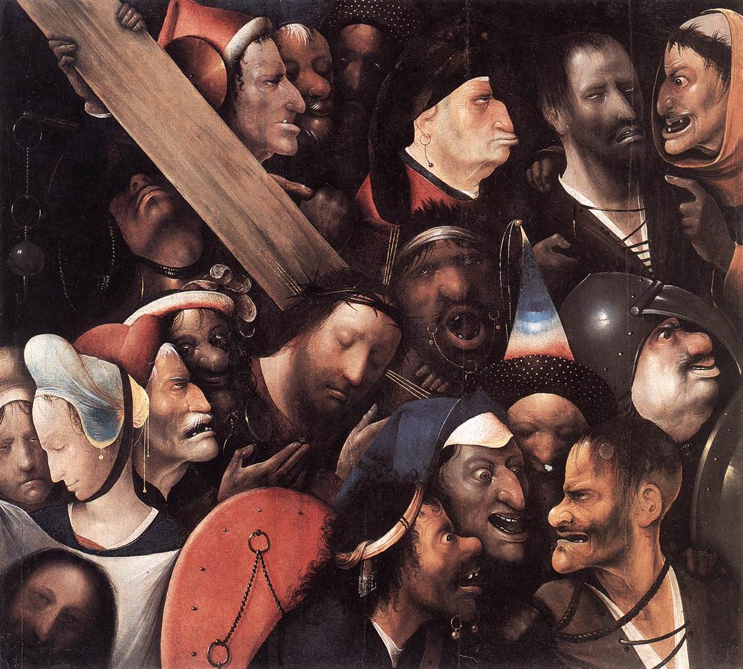 1077x970 Elizabeth Berdann On Hieronymus Bosch's Carrying - Jesus Carrying Cross Painting