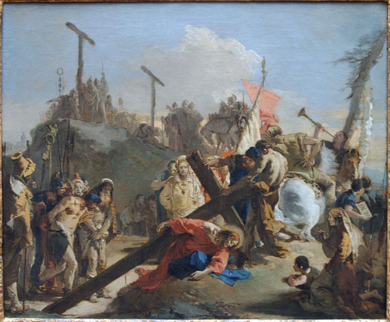 800x660 Giovan Battista Tiepolo Christ Carrying The Cross - Jesus Carrying Cross Painting