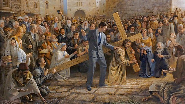 630x355 Pauca Verba Jesus Carries His Cross ~ The Seventh Station - Jesus Carrying Cross Painting