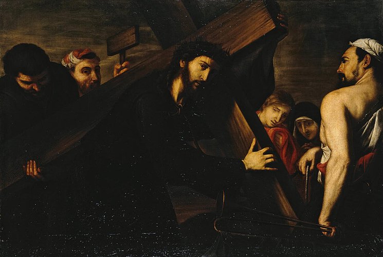 745x501 Carrying Of The Cross - Jesus Carrying Cross Painting