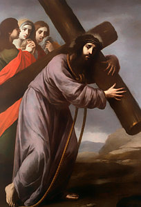 204x300 Jesus Carrying Cross Paintings Fine Art America - Jesus Carrying The Cross Painting