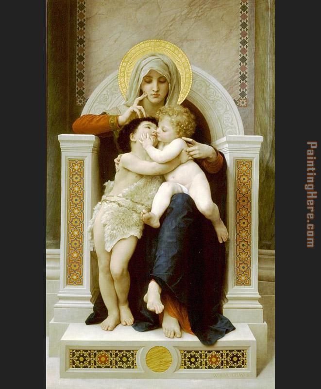 661x800 William Bouguereau The Baby Jesus And Saint John The Baptist - Jesus Child Painting