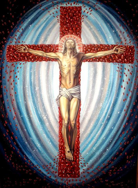469x640 Margarita Usmanova Artwork Crucifixion Of Jesus Christ Original - Jesus Christ Crucifixion Painting