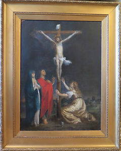 240x300 The Crucifixion Of Jesus Christ, 18th Cntique Oil Painting - Jesus Christ Crucifixion Painting