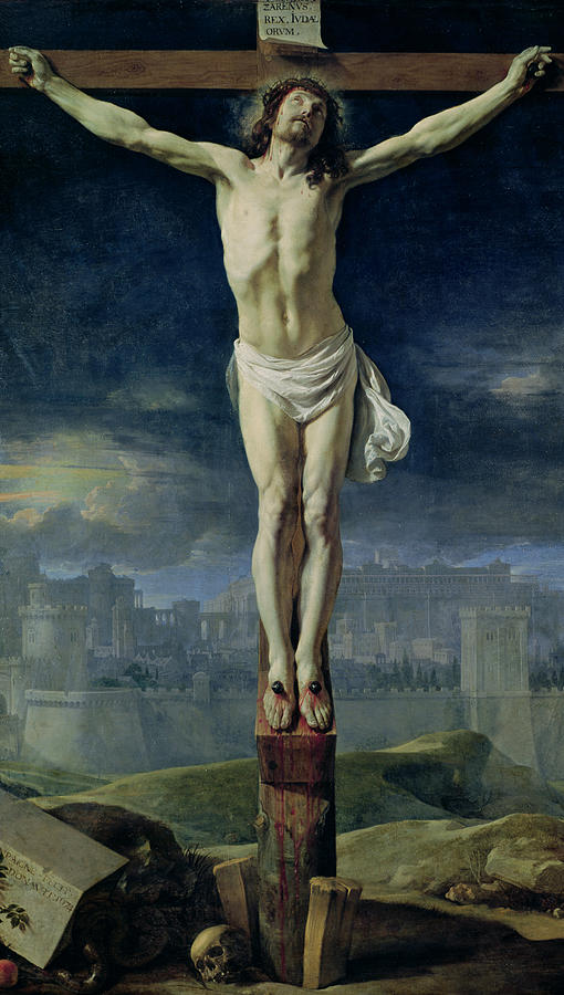 510x900 Christ On The Cross Painting By Philippe De Champaigne - Jesus Christ On The Cross Painting
