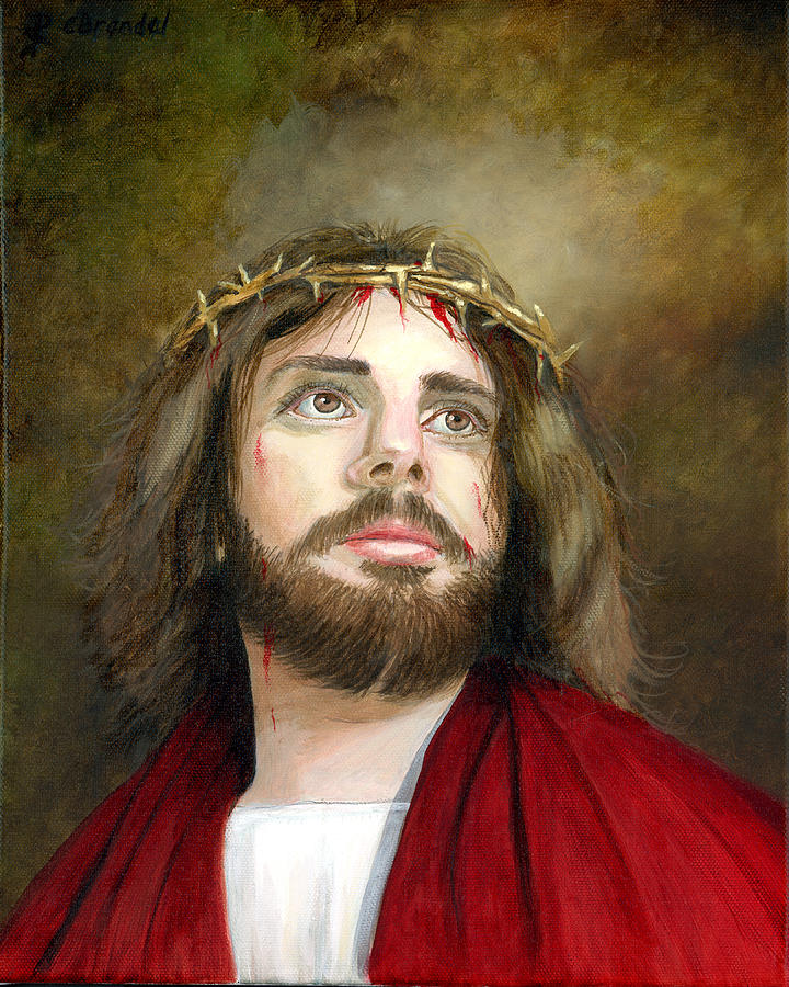 720x900 Jesus Christ Crown Of Thorns Painting By Cecilia Brendel - Jesus Christ Painting